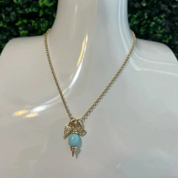 Kendra Scott Demi Charm Necklace in Light Blue Magnesite - Picture 2 of 3